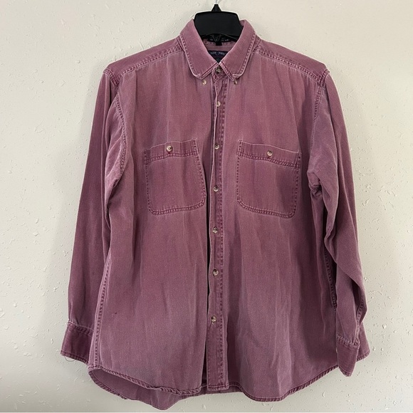 Members Only Clubhouse Purple Button Down Long Sleeve Shirt Casual Spring XL - Picture 1 of 5